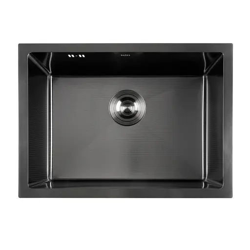 Кухонна мийка під стільницю декор з PVD покриттям чорна Nett NBS-5742U, Чорний - фото 3