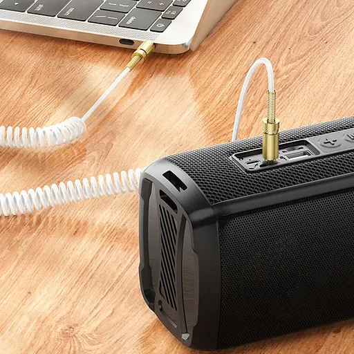 Аудіо кабель Aux Hoco UPA31 Cindy spring (3m) White - фото 4