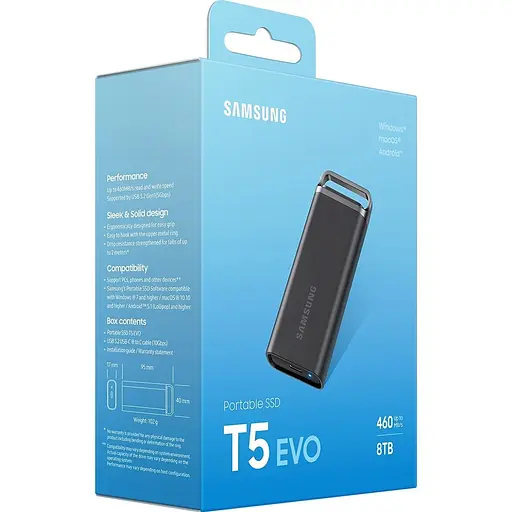Наружный SSD накопитель Samsung T5 EVO 8TB (MU-PH8T0S/EU) [97932] - фото 9