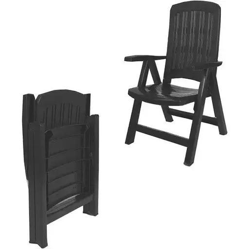 Стул садовый Bica Carmen пластиковый складной графит. - фото 3