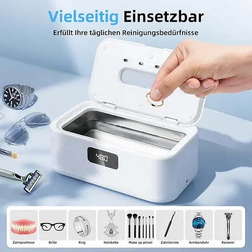 Ультразвуковой очиститель, 49000 Гц U-V Ультразвуковой очиститель с 5 режимами таймера — 800 мл Устройство для очистки очков - фото 5