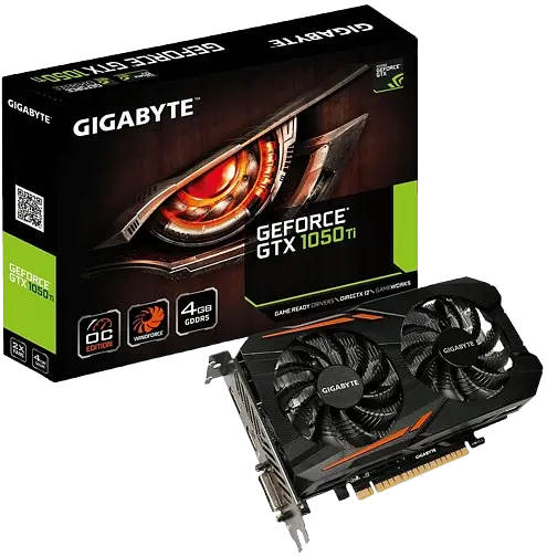 Відеокарта GeForce GTX 1050 Ti 4GB Gigabyte OC (GV-N105TOC-4GD) Б/В - фото 1
