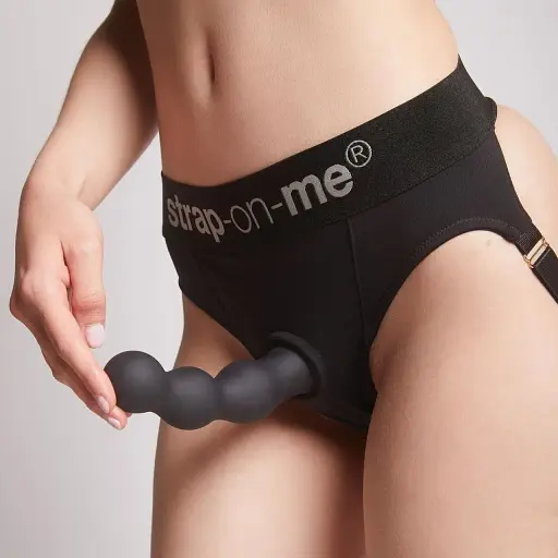 Насадка для страпону Strap-On-Me Dildo Plug Balls Black S - фото 7