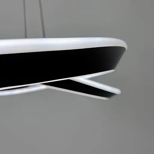 Підвісна кільцева люстра в переплетеному чорному корпусі 63х20 см | Line F | Арт. MJ319-600 BK - фото 2