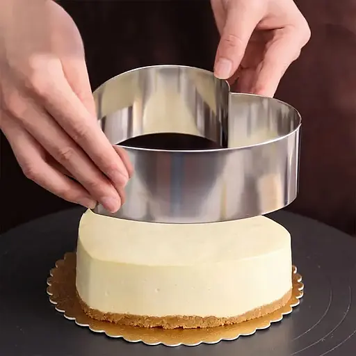 Набір металевих форм кілець для десертів, тістечок, випічки тортів у формі сердець 20х19 см (висота 10 см), Master Class Сріблястий 87041 - фото 5