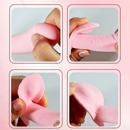 Мини-вибратор Бабочка силиконовый в трусики для женщин 10 режимов USB розовый - фото 3