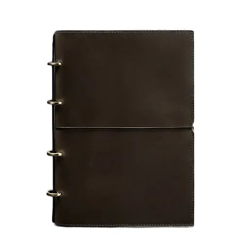 Шкіряний блокнот А4 на кільцях (Софт-бук) 9.0 в м'якій обкладинці темно-коричневий Crazy Horse - фото 8