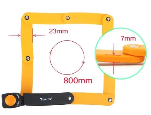 Складной замок для велосипеда Tonyon TY3876 Велозамок - фото 4