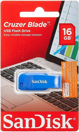 Флеш-накопичувач Sandisk 16GB USB Cruzer Blade Blue Electric (SDCZ50C-016G-B35BE) - фото 3