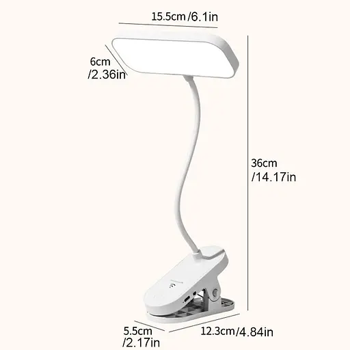 Гибкая настольная LED лампа с гусиной шеей светодиодная настольная лампа для защиты глаз ночник-лампа с зажимом - фото 4