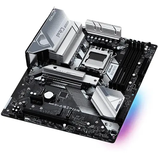 Материнская плата ASRock B650 PRO RS (AM5/B650, 4xDDR5, 3xPCIex16, HDMI/DP, 4xSATAIII,3xM.2, 2.5GLan, 7.1ch, ATX) - фото 3