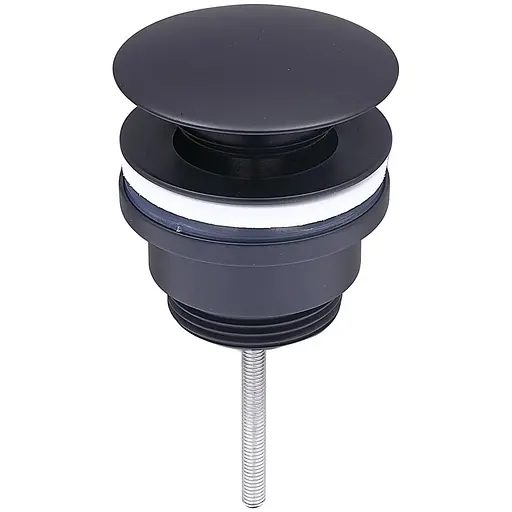 Донний клапан для раковини VBI black click-clack універсальний VBI-059000BL, Чорний матовий - фото 1