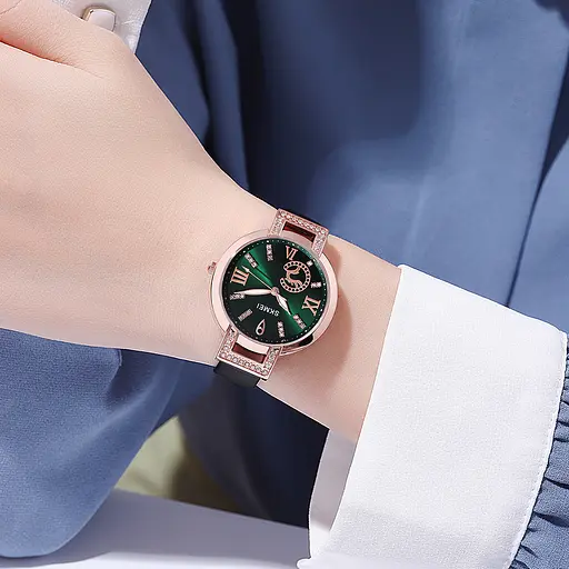 Наручний годинник жіночий 1977GNBK Green-Black Skmei acs0030445 - фото 3