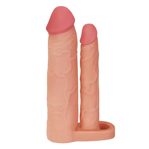 Насадка на пенис Lovetoy Pleasure X-Tender Double Flesh Add 2 20 см телесный - фото 3