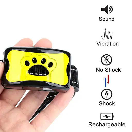 Нашийник анти лай ультразвукової вібраційний Pecute Y-7, жовтий (100304) - фото 5