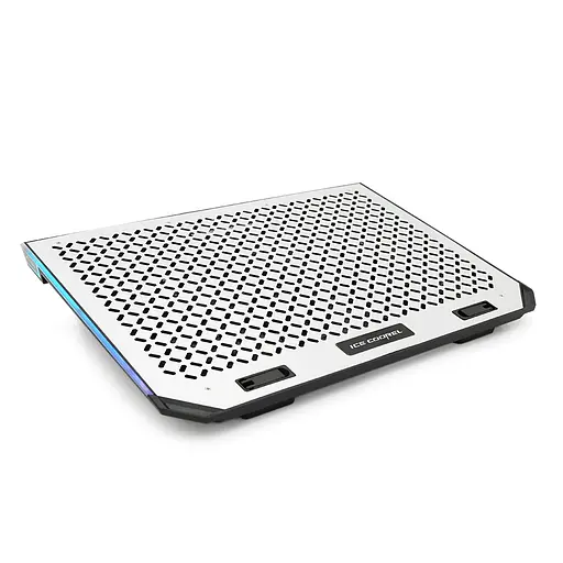 Підставка під ноутбук IceCoorel A17, 10-15.6", 6 * 80mm 1800±10% RPM, корпус пластик + алюміній, 2xUSB 2.0, 366x256x23mm, RGB, Box, Q20 - фото 1