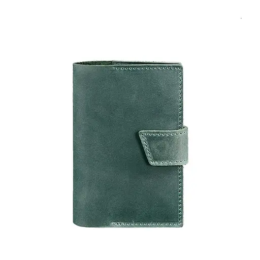 Шкіряна обкладинка для паспорта 4.0 зелена Crazy Horse - фото 7