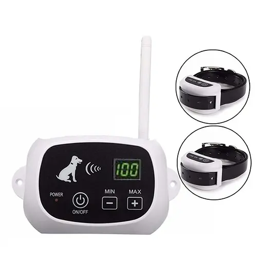 Бездротовий електронний паркан для собак Pet KD-661 з 2-ма нашийниками, білий (100574)