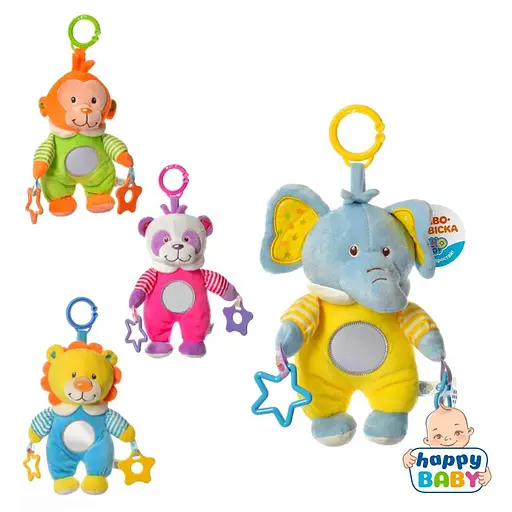 Підвіска на коляску тварина, 30 см, плюш, прорізувач (В асортименті) - фото 2