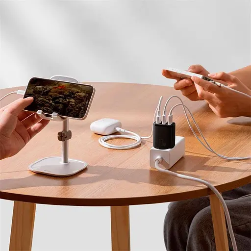 Зарядный сетевой адаптер БЖ Baseus Compact Charger 17 W 3 выхода USB (CCXJ020102) белый - фото 8