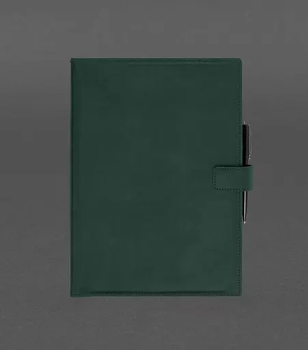 Шкіряний блокнот А4 (софт-бук) 9.2 зелений Crazy Horse - фото 1