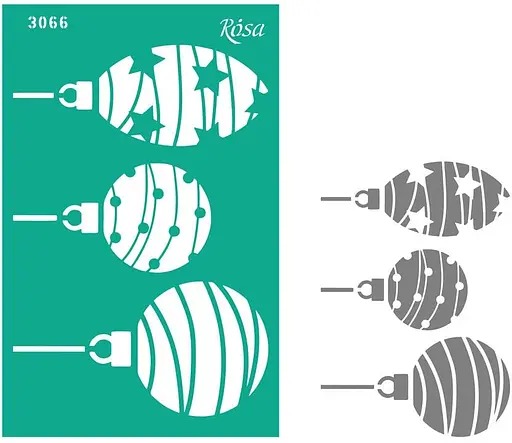 Трафарет багаторазовий самоклеючий №3066 Елементи та написи 13х20см серія Новий рік Rosa TALENT