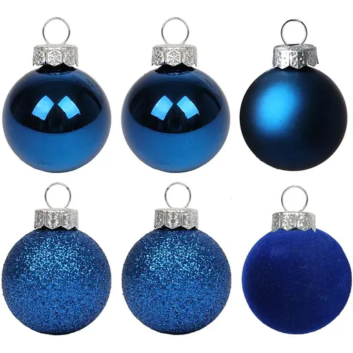 Набір новорічних куль Yes! Fun пластик 8 см 6 шт. синій (975122)