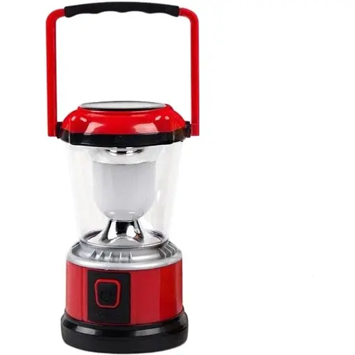 Кемпинговый фонарь лампа аккумуляторная Yajia JA-1970 с солнечной встроенной панелью с функцией USB красный - фото 1