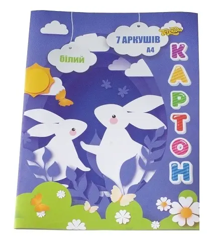 Картон білий Тетрада, А4, 7 аркушів, 5 шт. в упаковці