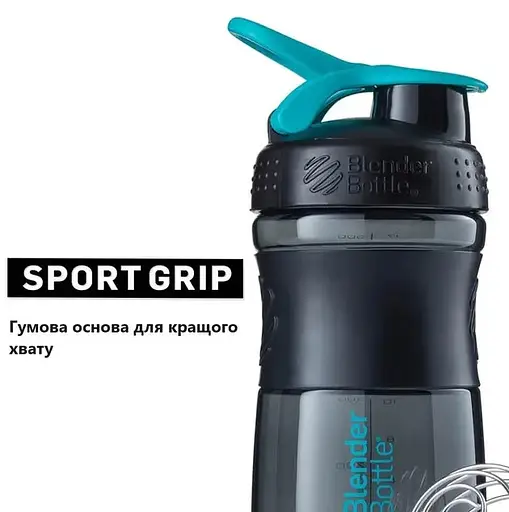 Шейкер спортивный BlenderBottle SportMixer Flip 28oz/820 мл Black/Teal (SM 28oz Black/Teal) - фото 9