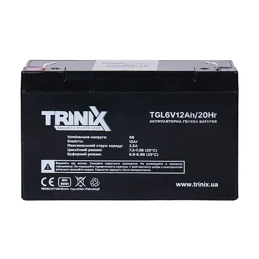 Аккумуляторная батарея гелевая 6В 12Ач Trinix TGL6V12Ah/20Hr GEL (44-00073) - фото 2