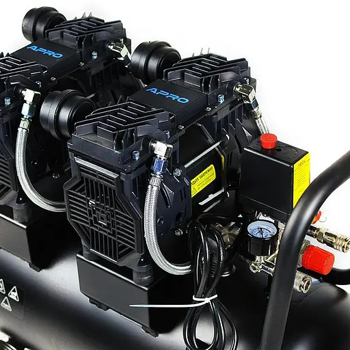 Компресор 4-циліндровий безмасляний Apro OFE-50 2х1,5кВт 475 л/хв 50 л 30412 - фото 4