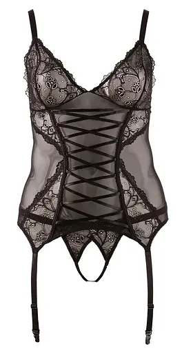 Корсет с подвязками для чулок Cottelli Collection Lingerie XXL черный - фото 3