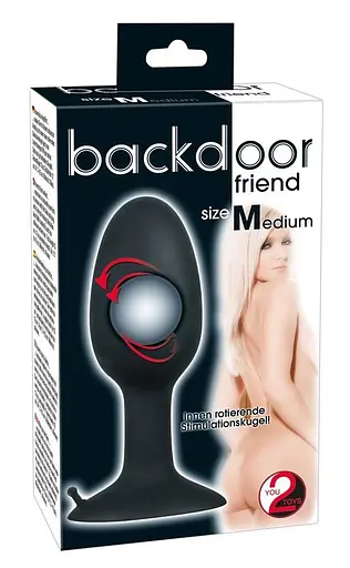 Анальна пробка Backdoor Friend Medium 11 см (чорний) - фото 2