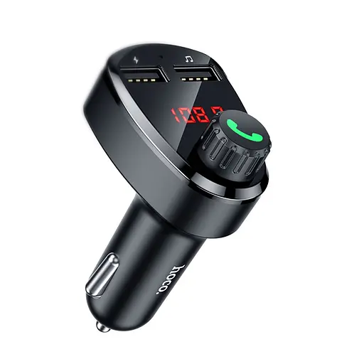 Автомобильное зарядное устройство Hoco DE24 2 USB с FM-модулятором черный - фото 3