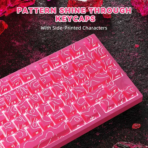 Игровая проводная магнитная клавиатура Attack Shark R82 / Проводное подключение / Magnetic Switch / Pink - фото 3