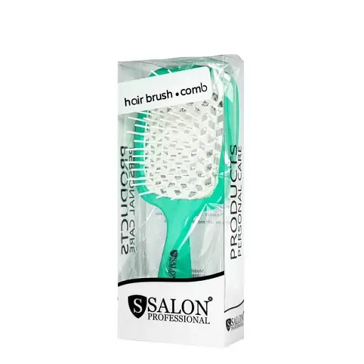 Щітка для волосся Salon Professional SP0099 SL масажна, продувна 20 см зелена з білим - фото 4