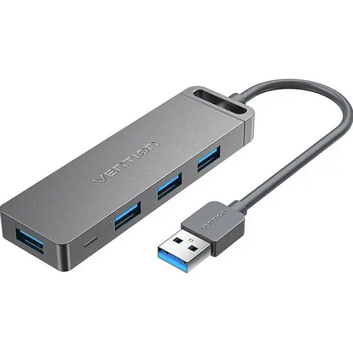 Usb-хаб Vention 4-Port Usb 3.0 Hub With Power Supply 0. 15M черный (CHLBB) - фото 2