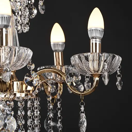 Люстра свічка Brille підвісна кришталева E14 40W G (BCL-380S/5) - фото 3