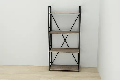 Этажерка 4/60 Ferrum-decor Серии Коннект 120x60x28 черный ДСП Дуб Сонома Трюфель 16мм (FRD-104240) - фото 4