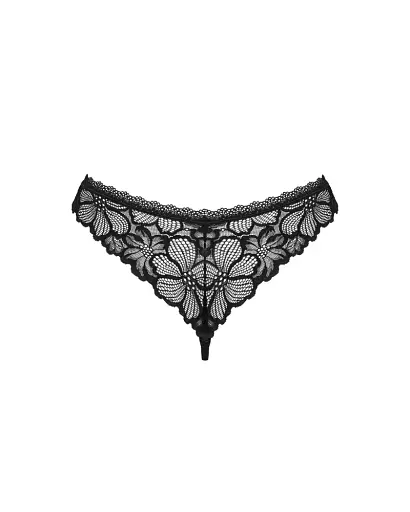 Трусики-стринги Obsessive Serafia XS/S чорний - фото 5