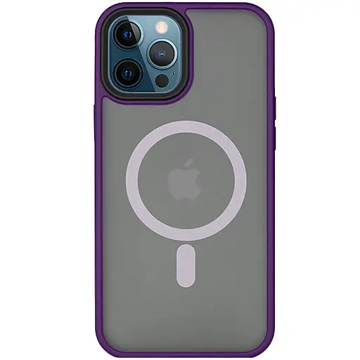Чехол TPU+PC Metal Buttons with MagSafe для Apple iPhone 14 Pro Max 6.7 Темно-фиолетовый