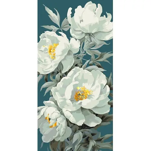 Набор для росписи ArtCraft Белые пионы с металлизированными красками 40 x 80 см (13093-AC)