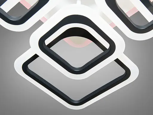 Світлодіодна люстра смарт світильник з пультом, диммером, 145W, чорна - фото 4