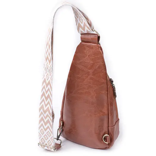 Женская сумка Vintage из экокожи с акцентом на текстильном ремне 18х33х10 см sum0026946 - фото 2