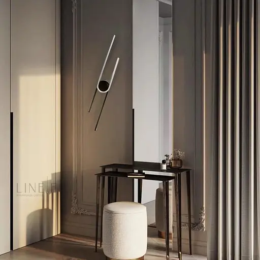 Настінний LED світильник білий з чорним Line F WM 30-800 BK - фото 6