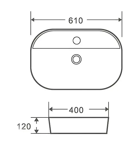 Накладная раковина Mixxus Premium ELLIPSE-0204 с отверстием под смеситель (MP6679) - фото 4