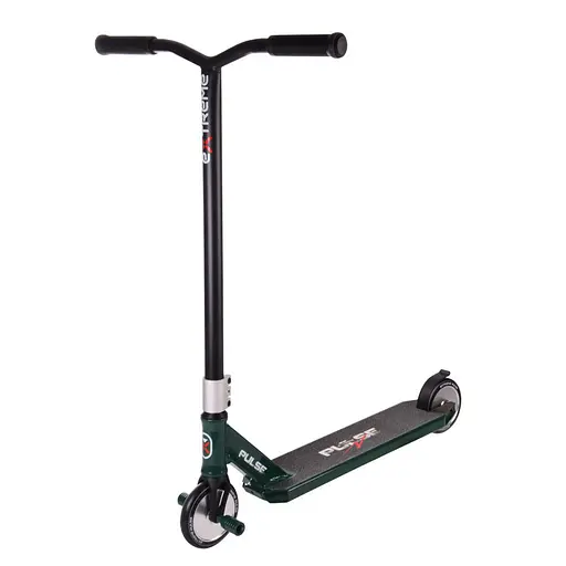 Самокат трюковый 2-х колесный TR21008 (RL7T) Extreme Motion PULSE, PU 120 мм, цельный алюминий Зеленый