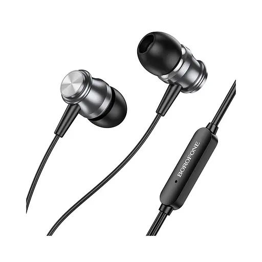 Навушники Borofone BM75 Platinum металеві універсальні earphones with microphone 1.2m (сірий) - фото 3