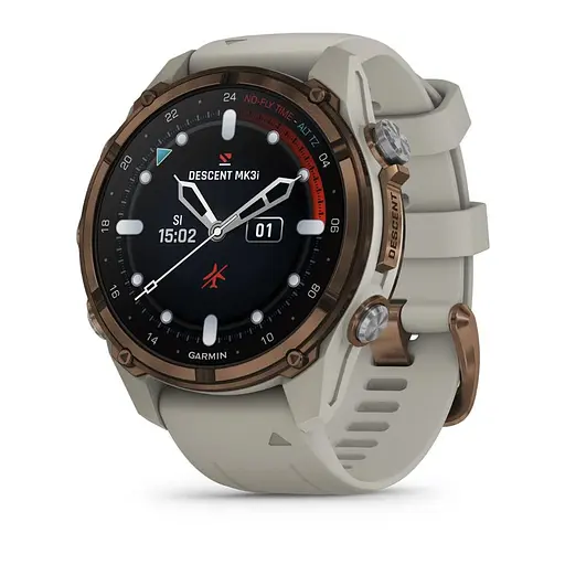 Спортивные часы Garmin Descen Mk3i – 43 mm Bronze PVD Titanium with French Gray Silicone Band (010-02753-13/14) - фото 1